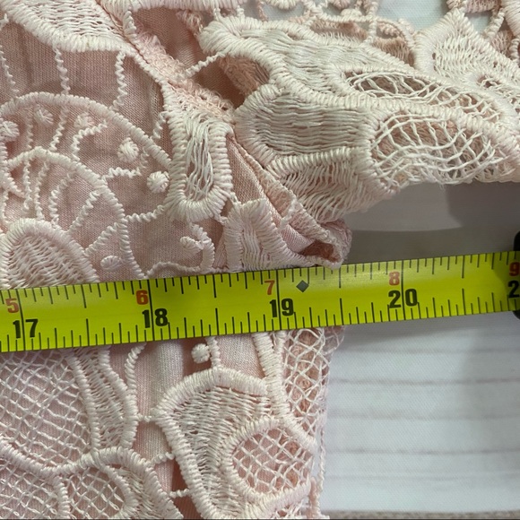 PHILOSOPHY Blush Pink Lacey Short Sleeve Top S - Picture 9 of 10